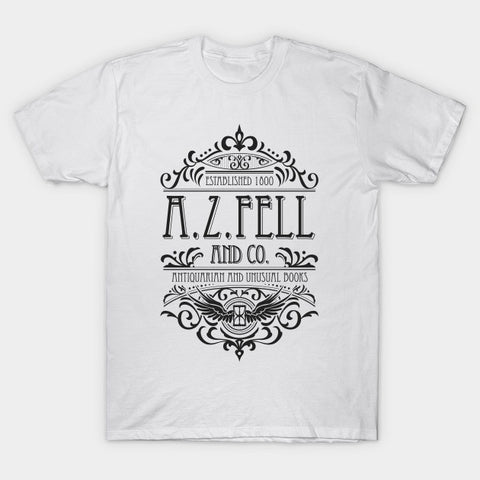 2019 Tee Summer Popular Style Tee Good Omens: A.Z. Fell Book Shop (dark) T-Shirt Women and Men Casual Cotton T-shirts