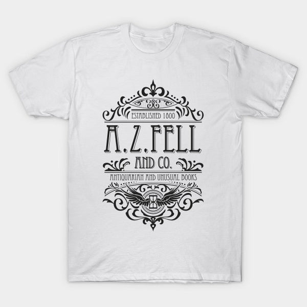 2019 Tee Summer Popular Style Tee Good Omens: A.Z. Fell Book Shop (dark) T-Shirt Women and Men Casual Cotton T-shirts